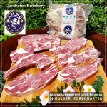 Lamb collar SHOULDER FOREQUARTER BONE-IN frozen CHOPS 1cm 3/8" (price/pack 600g 3-4pcs) brand Wammco / Midfield / WhiteStripe